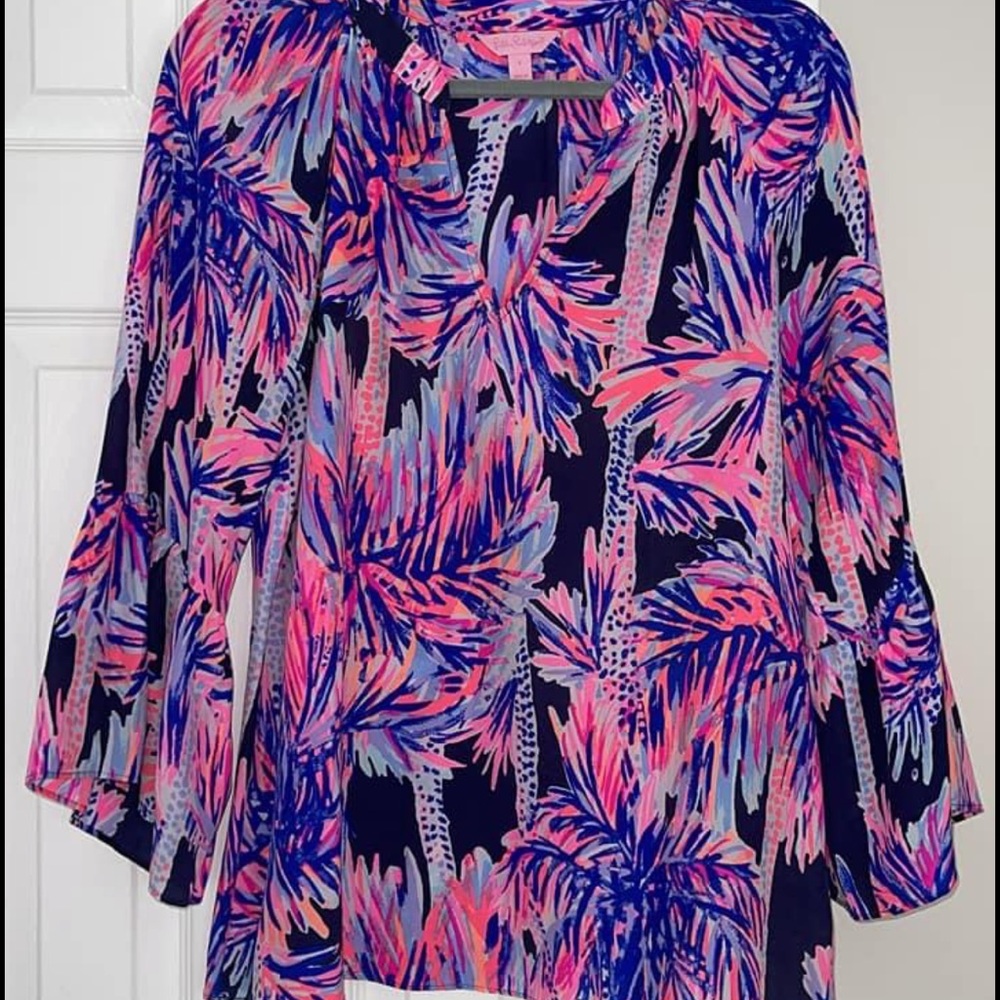 Lilly Pulitzer Silk Bell Sleeve Top